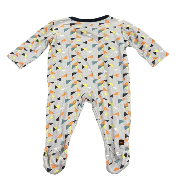 Tea Collection Baby Footed Pajamas 3-6 Months Geometric Triangle Print 100% Cott - Picture 5 of 5